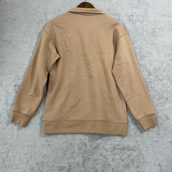 NEW Mondetta Women's S Tan Pullover Collared Sweatshirt Long Sleeve Polyester - Picture 3 of 9